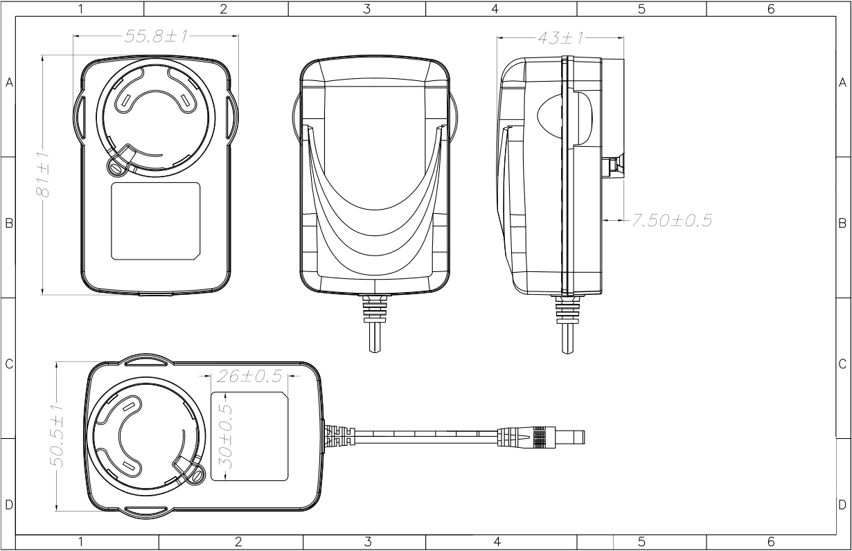 36W-Replaceable AC plug